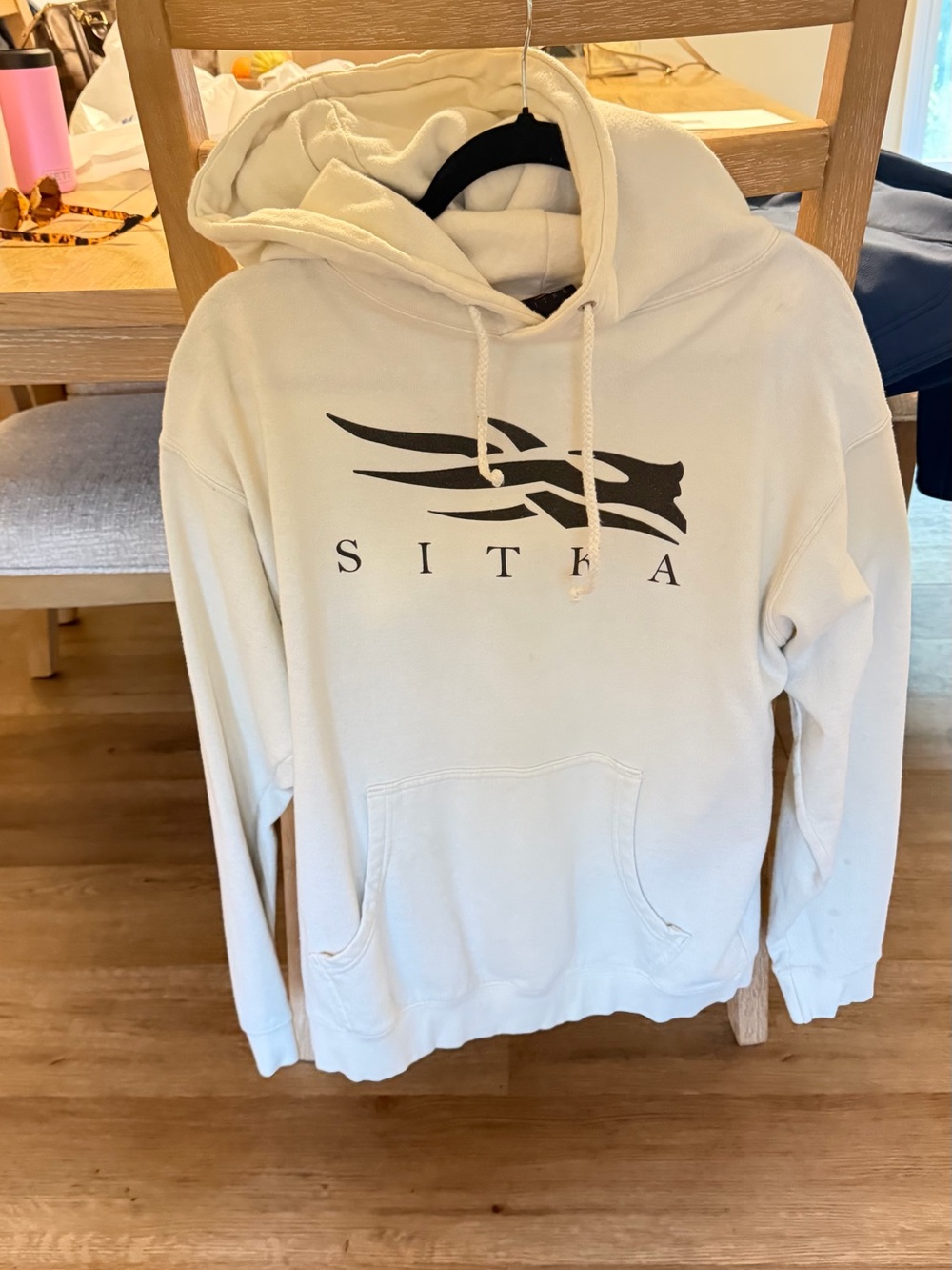 Sitka men’s Cream Logo Hoodie Sweatshirt